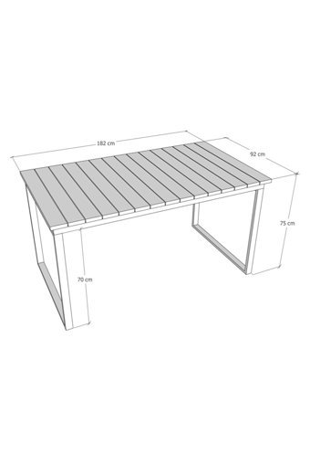 Zenio Dikdörtgen Ahşap-Metal 90x180 cm Beyaz - Kahverengi Kamp Masası