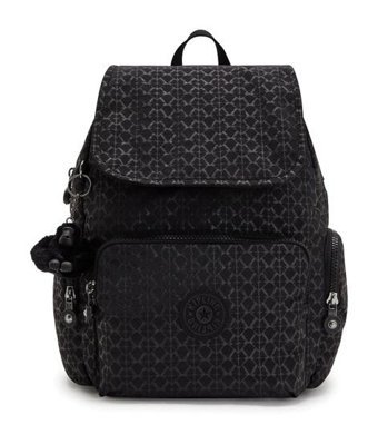 Kipling City Zip S Küçük Boy Siyah Sıgnature Emb Kadın Sırt Çantası