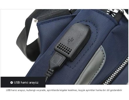 Eternal Luck Oxford Kumaş Crossbody Mavi Erkek Sırt Çantası