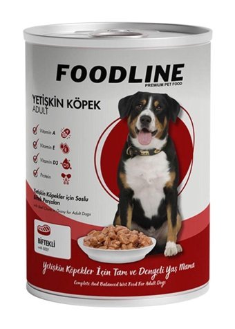 Foodline Biftekli Parça Etli Yaş Köpek Maması 400 gr Tekli