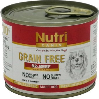 Nutri Canin Grain Free Sığır Eti Kıyılmış Yaş Köpek Maması 200 gr Tekli