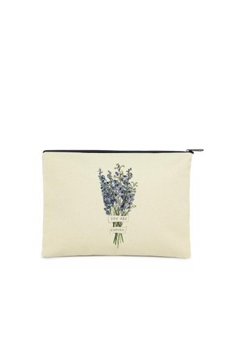 Çınar Bez Çanta Clutch Bej Baskılı Bez Küçük Boy Makyaj Çantası