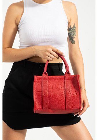 Valu Accessorize Tote Fermuarlı Kadın Omuz Çantası Kırmızı