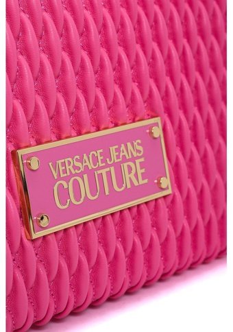 Versace Jeans Couture Doku Detaylı Zip Kadın Omuz Çantası Pembe