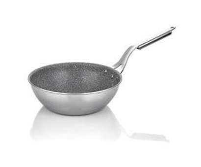 Altın Başak Silver Star Çelik - Granit Kaplama 28 cm Wok Tava