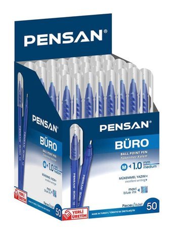 Pensan 2270 1 mm 50'li Paket Tükenmez Kalem Mavi