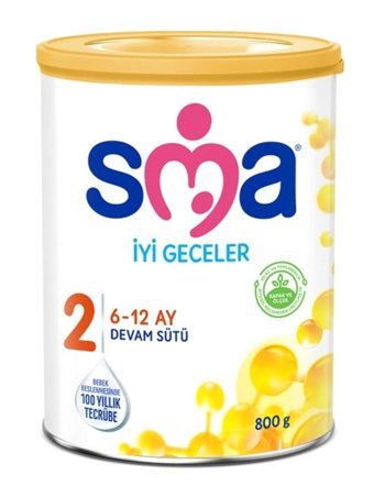 Sma İyi Geceler Laktozlu Tahılsız 2 Numara Devam Sütü 800 gr