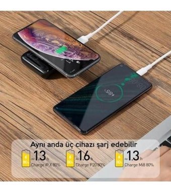 Baseus Mini S Bracket Ppxff10W-01 10000 mAh Hızlı Şarj Type C Kablosuz Powerbank Siyah