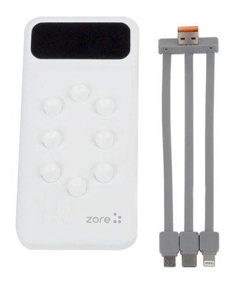 Zore Zr-Pw02 10000 mAh Hızlı Şarj Vantuzlu Micro Type C - USB Powerbank Beyaz