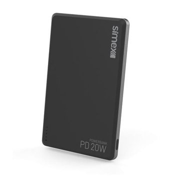 Simex S-40 Slimo 5000 mAh Hızlı Şarj Type C - USB Powerbank Siyah