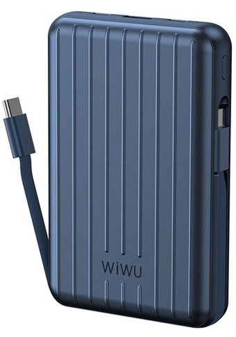 Wiwu Pp03 10000 mAh Hızlı Şarj Micro Type C - USB Powerbank Mavi