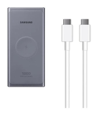 Samsung A135G 10000 mAh Hızlı Şarj Type C - USB Kablosuz Powerbank Gri