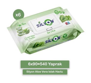 Silyon Aloe Veralı 90 Yaprak 6'lı Islak Mendil