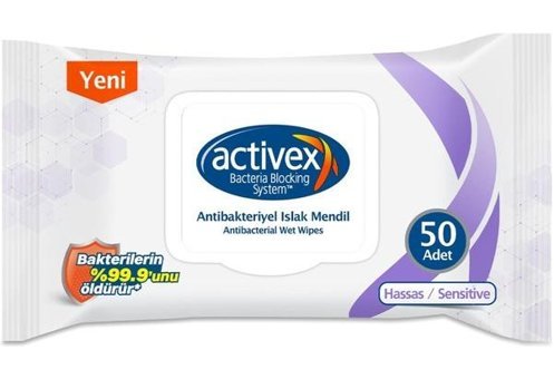 Activex Hassas Ciltler Antibakteriyel 50 Yaprak 12'li Islak Mendil