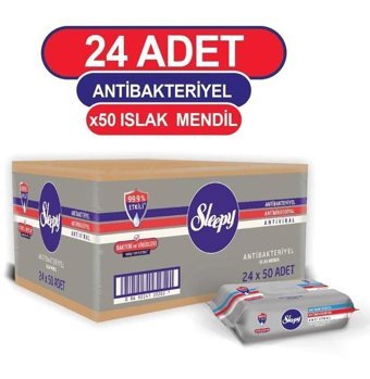 Sleepy Antibakteriyel 50 Yaprak 24'lü Islak Mendil