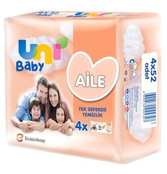 Uni Baby Aile 52 Yaprak 4'lü Islak Mendil