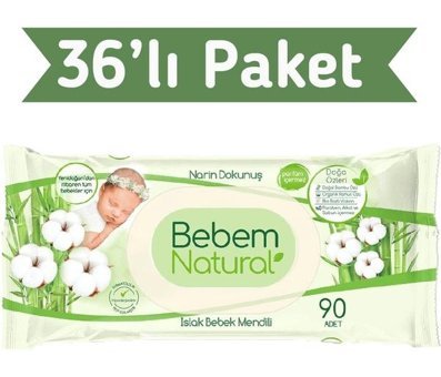 Bebem Natural Yenidoğan 90 Yaprak 36'lı Islak Mendil