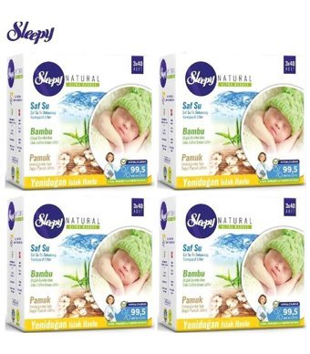 Sleepy Natural Ultra Hassas Yenidoğan 160 Yaprak 3'lü x 6 Adet Islak Mendil