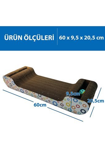 Herniks Oyuncaklı Kedi Otlu 60 cm Kedi Tırmanma Rampası