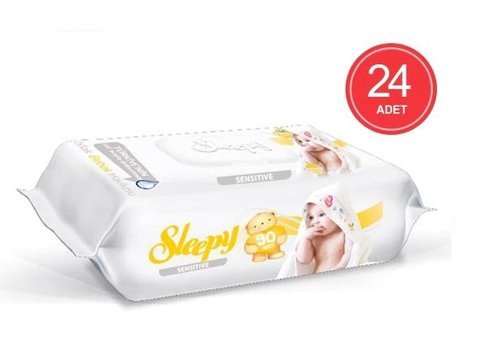 Sleepy Sensitive Hassas Ciltler Yenidoğan 90 Yaprak 24'lü Islak Mendil