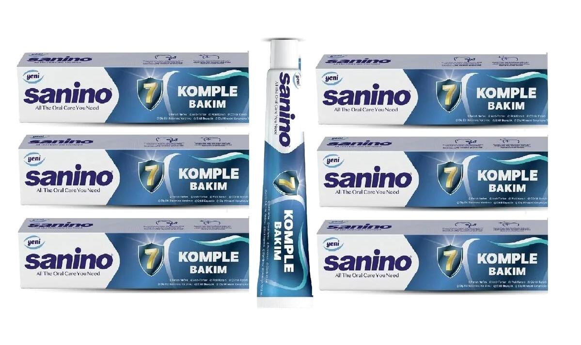 Sanino Komple Bakım Naneli Florürlü Diş Macunu 6x75 ml