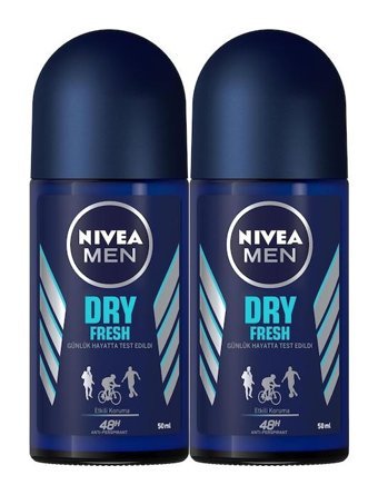 Nivea Dry Fresh Pudrasız Ter Önleyici Antiperspirant Roll-On Erkek Deodorant 2x50 ml