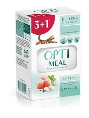 Optimeal Tavuk Yavru Yaş Kedi Maması 4x85 gr