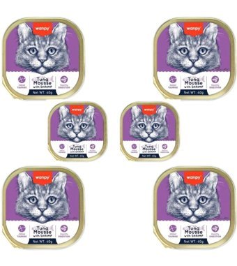 Wanpy Karides Yetişkin Yaş Kedi Maması 6x40 gr