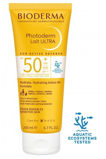 Bioderma Photoderm Lait Ultra 50 Faktör Tüm Ciltler İçin Leke Karşıtı Nemlendirici Yağsız Suya Dayanıklı Yüz ve Vücut Güneş Kremi 200 ml