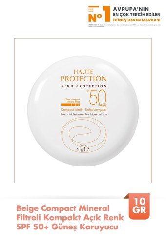 Avene Beige Compact Renkli 50 Faktör Tüm Ciltler İçin Nemlendirici Kapatıcılı Suya Dayanıklı Yüz Güneş Kremi 50 ml