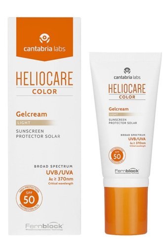 Heliocare Gelcream Renkli 50 Faktör Tüm Ciltler İçin Leke Karşıtı Nemlendirici Yağsız Suya Dayanıklı Yüz ve Vücut Güneş Kremi 50 ml