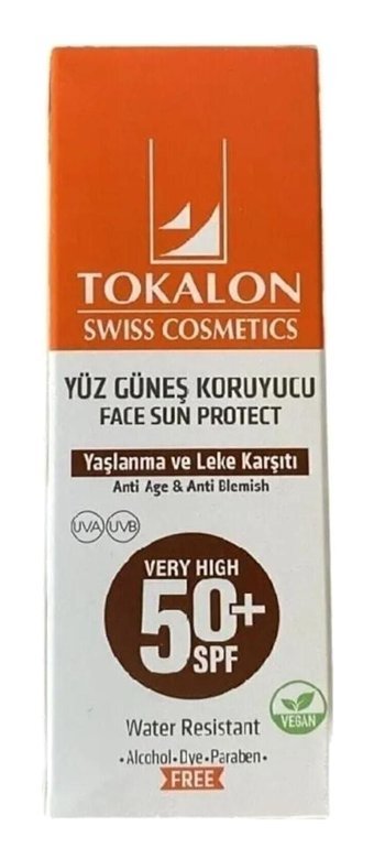 Tokalon 50 Faktör Tüm Ciltler İçin Leke Karşıtı Nemlendirici Yaşlanma Karşıtı Suya Dayanıklı Yüz ve Vücut Güneş Kremi 60 ml