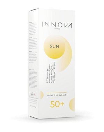 Innova Sun Care 50 Faktör Tüm Ciltler İçin Nemlendirici Suya Dayanıklı Yüz Güneş Kremi 50 ml