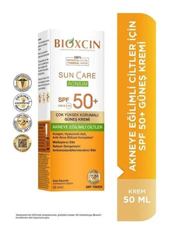 Bioxin Suncare 50 Faktör Tüm Ciltler İçin Leke Karşıtı Nemlendirici Yağsız Suya Dayanıklı Yüz ve Vücut Güneş Kremi 50 ml