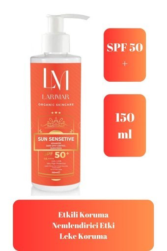 Larimar 50 Faktör Tüm Ciltler İçin Nemlendirici Suya Dayanıklı Yüz Güneş Kremi 150 ml