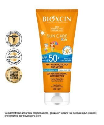 Bioxcin Sun Care 50 Faktör Tüm Ciltler İçin Nemlendirici Suya Dayanıklı Yüz ve Vücut Güneş Losyonu 200 ml