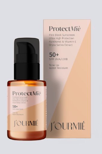 Jourmie Protectmie 50 Faktör Tüm Ciltler İçin Leke Karşıtı Nemlendirici Aydınlatıcı Yağsız Suya Dayanıklı Yüz ve Vücut Güneş Kremi 50 ml