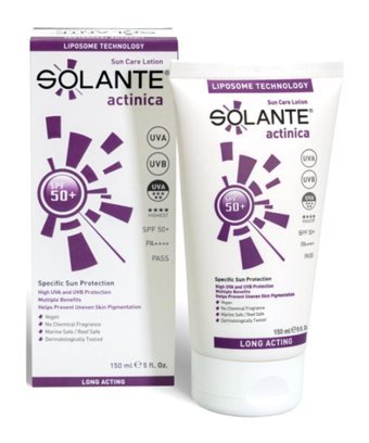 Solante 50 Faktör Hassas Ciltler İçin Nemlendirici Suya Dayanıklı Yüz Güneş Losyonu 50 ml