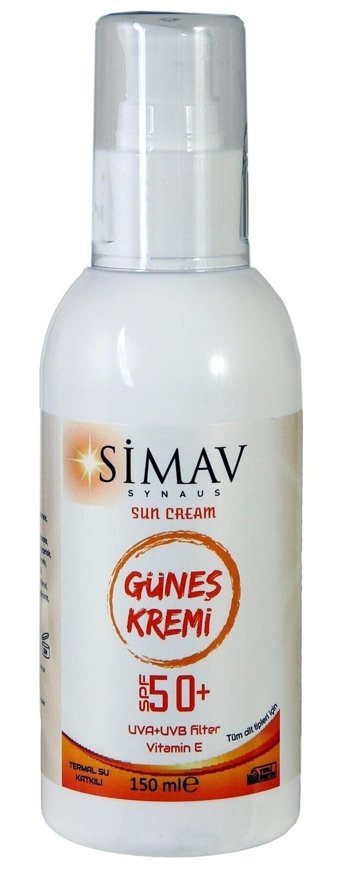 Si̇mav Synaus 50 Faktör Tüm Ciltler İçin Nemlendirici Suya Dayanıklı Yüz Güneş Kremi 150 ml