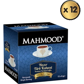 Mahmood Coffee Sade Orta Kavrulmuş Türk Kahvesi 12x8 gr