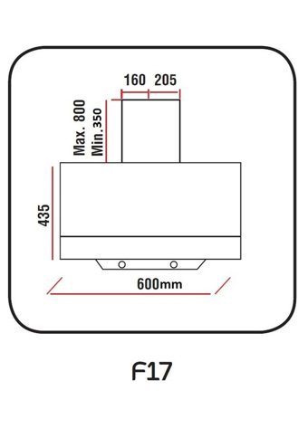 White Daisy Mod F17 110 W 450 m3/h 60 cm Cam Karbon Filtreli Bacalı Duvar Tipi Damlumbaz Beyaz