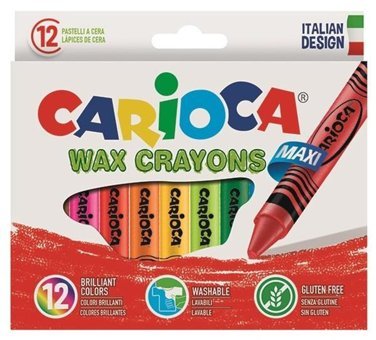 Carioca Wax Crayons Maxi 12'li Mum Pastel Boya Seti