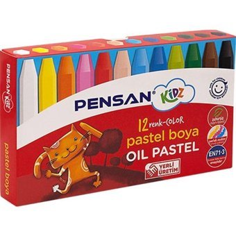 Pensan Karton Kutu 12'li Yağlı Pastel Boya Seti