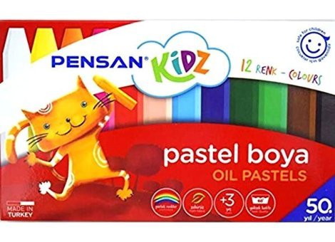 Pensan Karton Kutu 12'li Yağlı Pastel Boya Seti