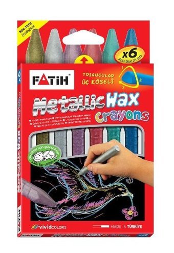 Fatih 6 Renk Metalik Crayon Jumbo Mum Boya Pastel Boya