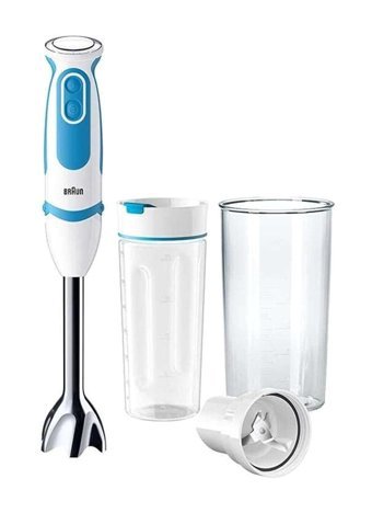 Fakir Multiquik 5 Vario 1250 ml Plastik Hazneli Turbolu 4 Bıçaklı 5'li El Blender Beyaz