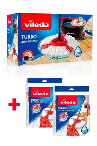 Vileda Turbo 2in1 Temizlik Seti + 2'li Yedek Paspas