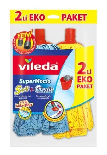 Vileda SuperMocio 2'li Yedek Mop Mavi Sarı