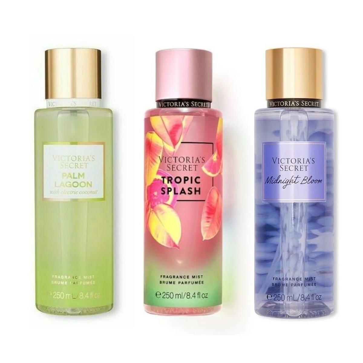 Victoria's Secret Palm Lagoon-Tropıc Splash-Midnight Bloom Çiçeksi Kadın Vücut Spreyi 3x250 ml