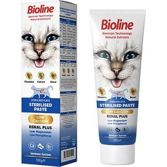 Bioline Low calcıum B Vitamini Tüy Dökme Yetişkin Kedi Vitamini Macun 2x100 gr